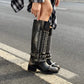 OF - Stivale Lara grigio vintage con borchie