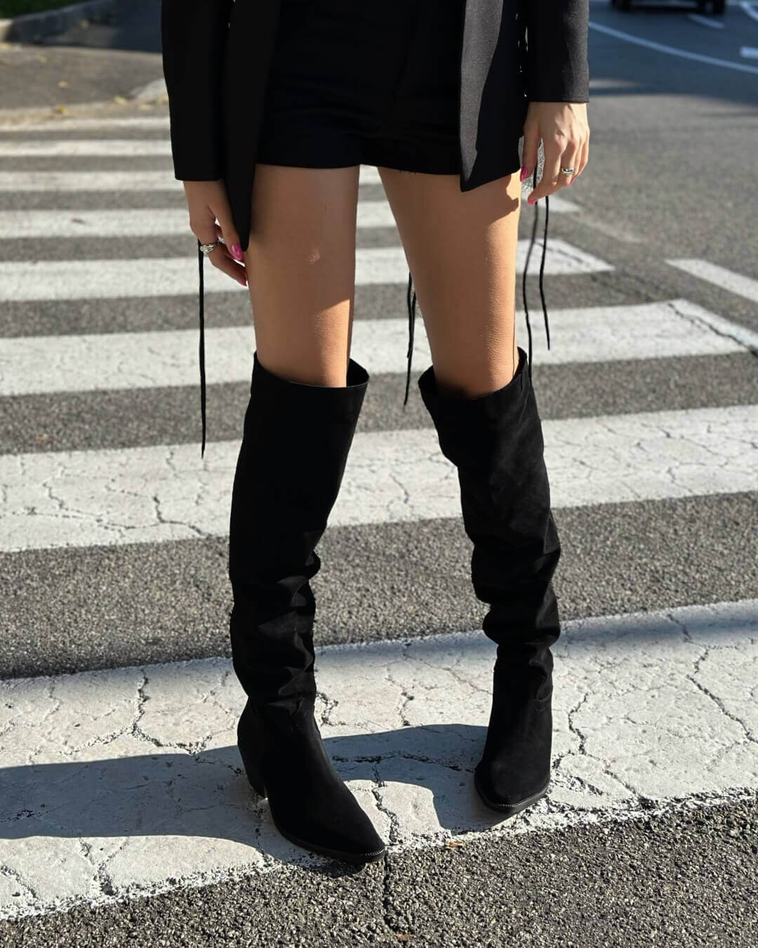 OF - Stivale Alyssa suede nero