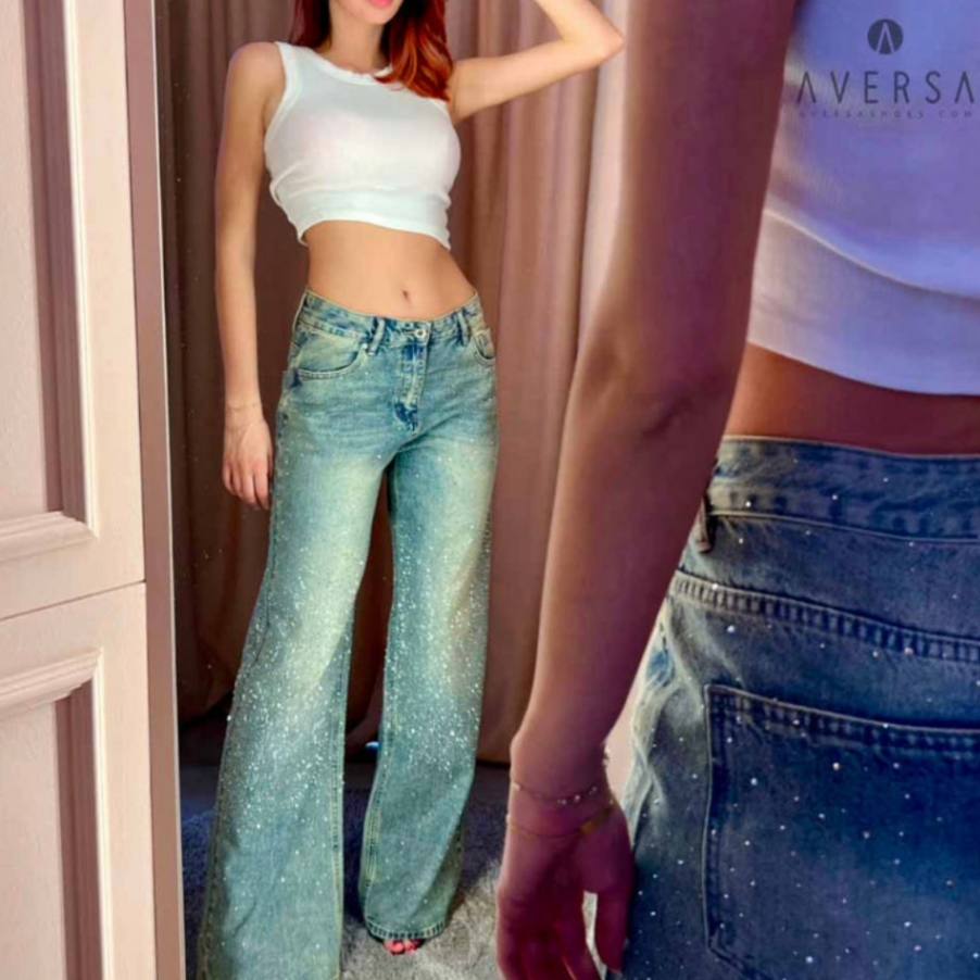 LM - Jeans Sya denim strass