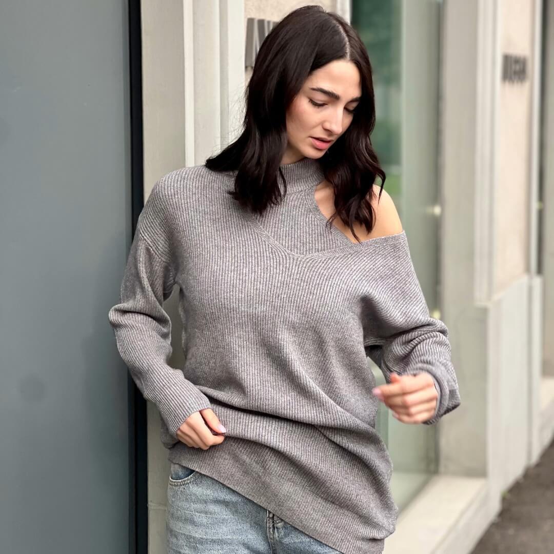 OF - Set Ginny top e maglione grigio