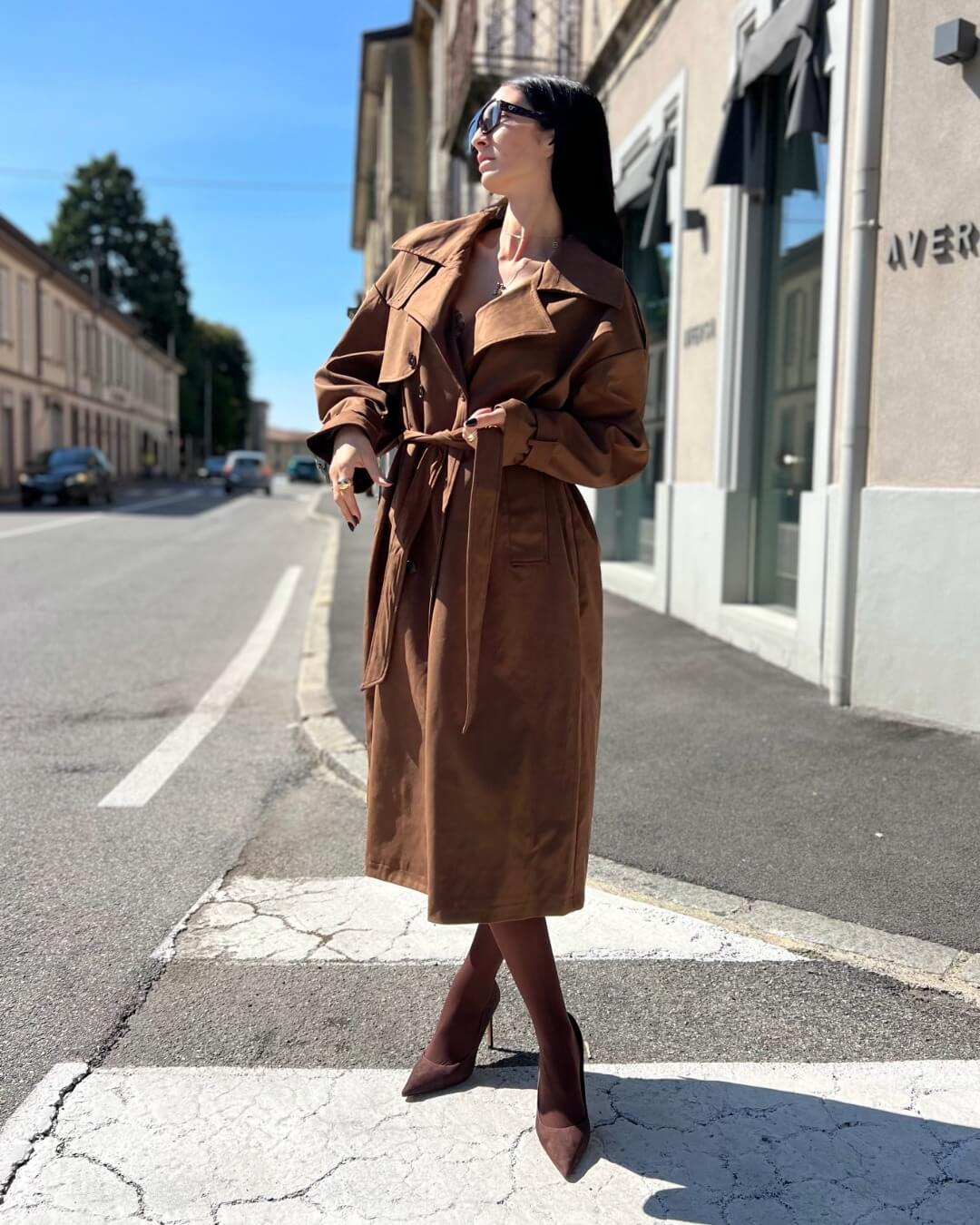 Trench Gabriel suede cuoio