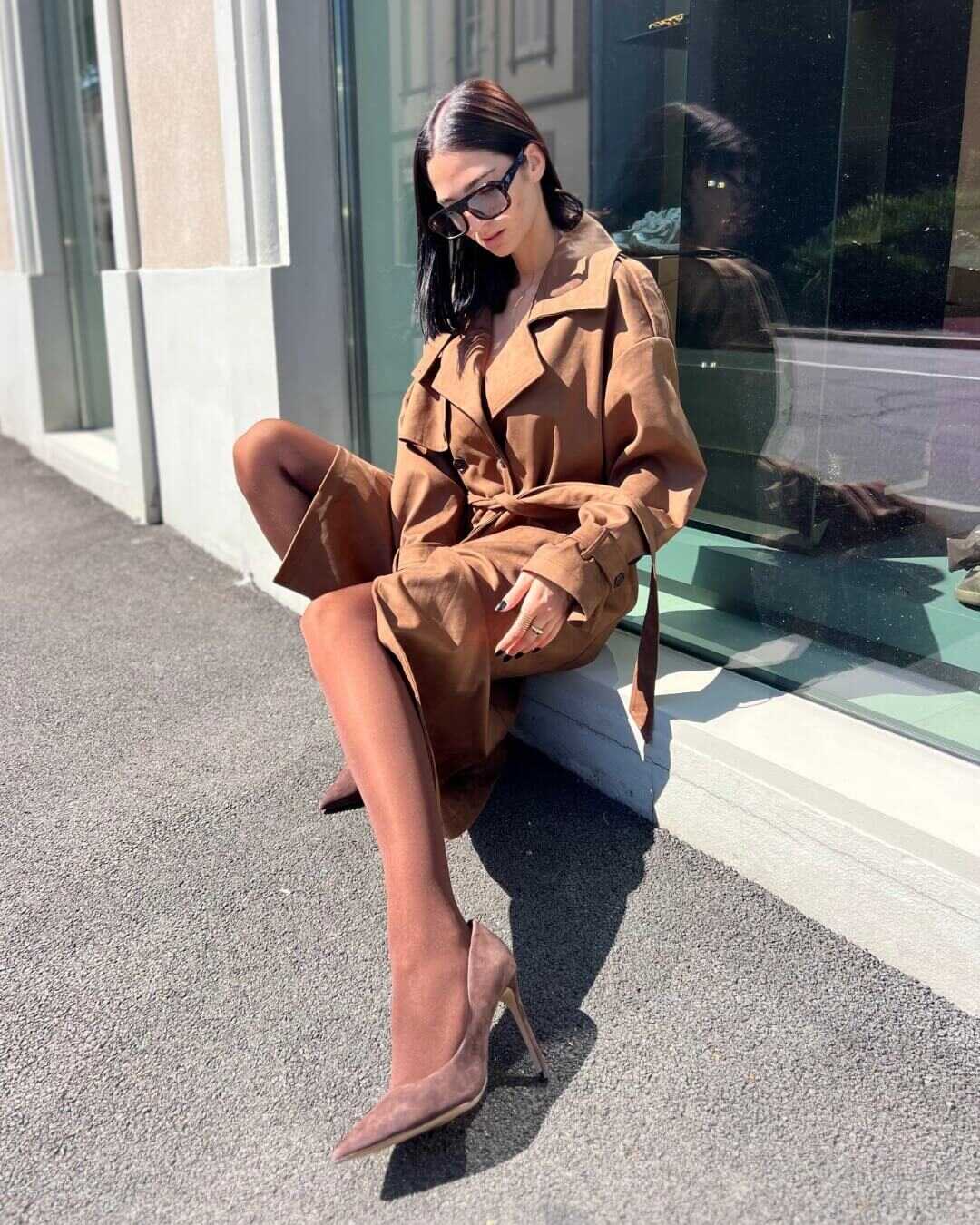 OF - Trench Gabriel suede cuoio