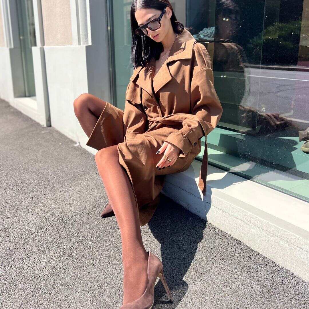 OF - Trench Gabriel suede cuoio