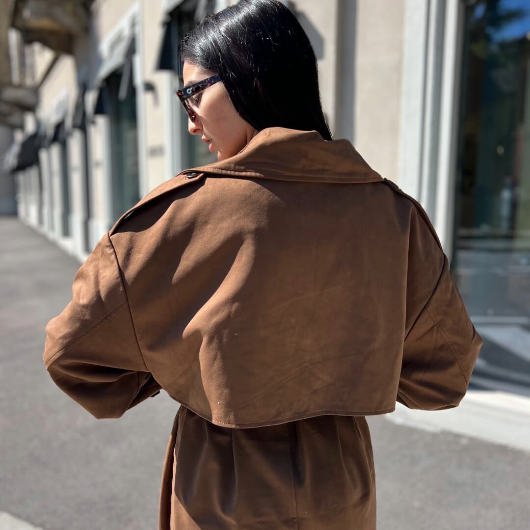 OF - Trench Gabriel suede cuoio