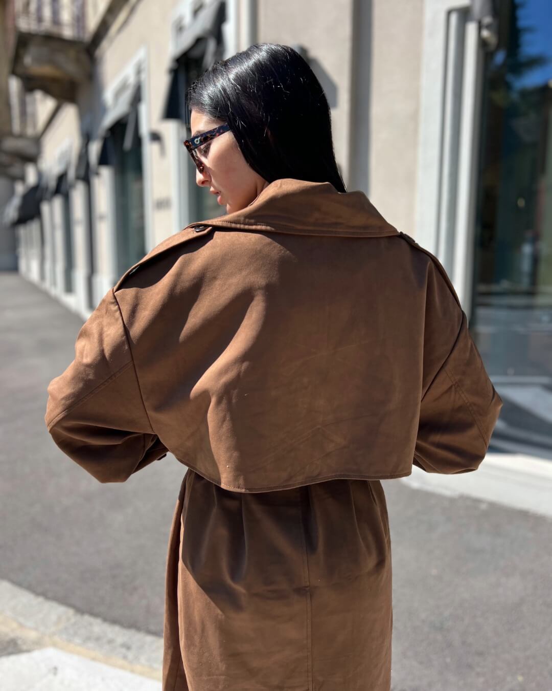 OF - Trench Gabriel suede cuoio