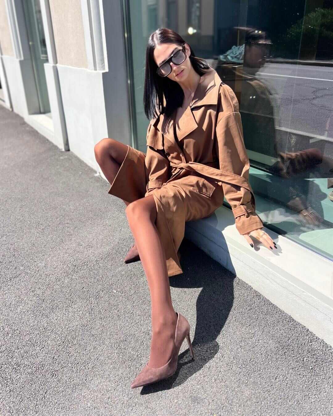 OF - Trench Gabriel suede cuoio