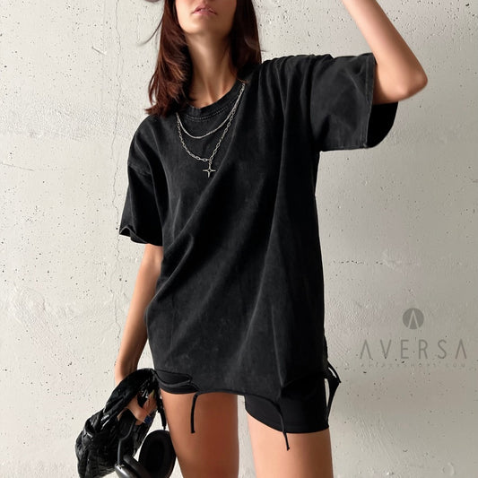 OF - T-shirt Glam con collana 
