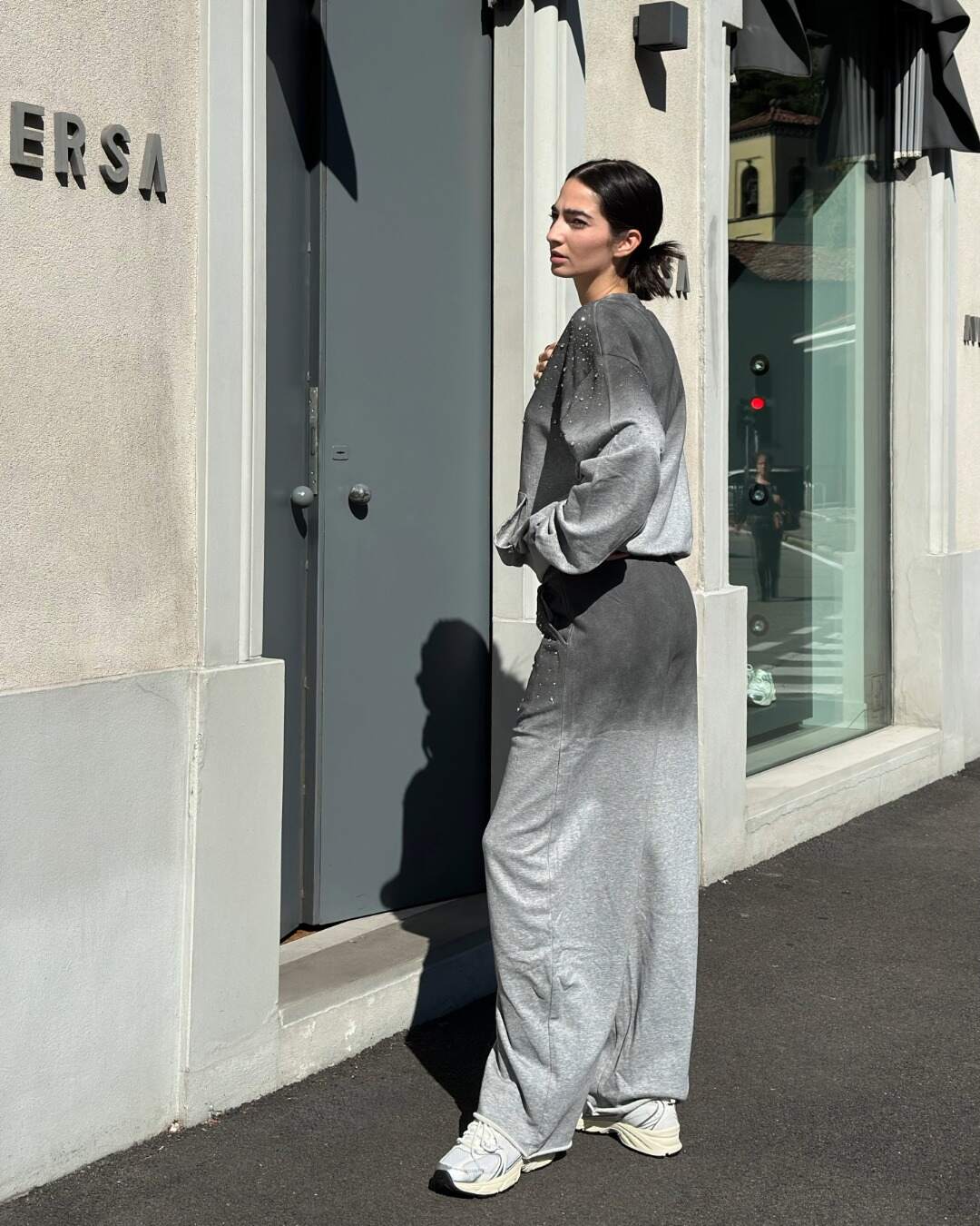 OF - Set tuta Pam degradè con pietre