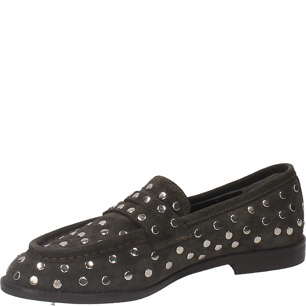 LM - Mocassino Malcolm marrone con borchie argento