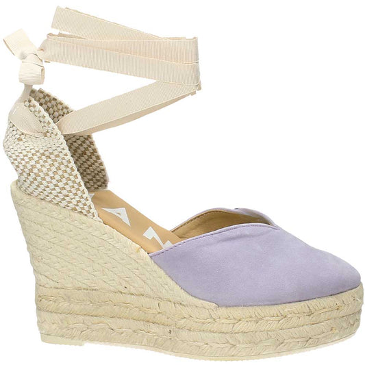 LM - Manebì heart-shaped wedge espadrilles suede lilac