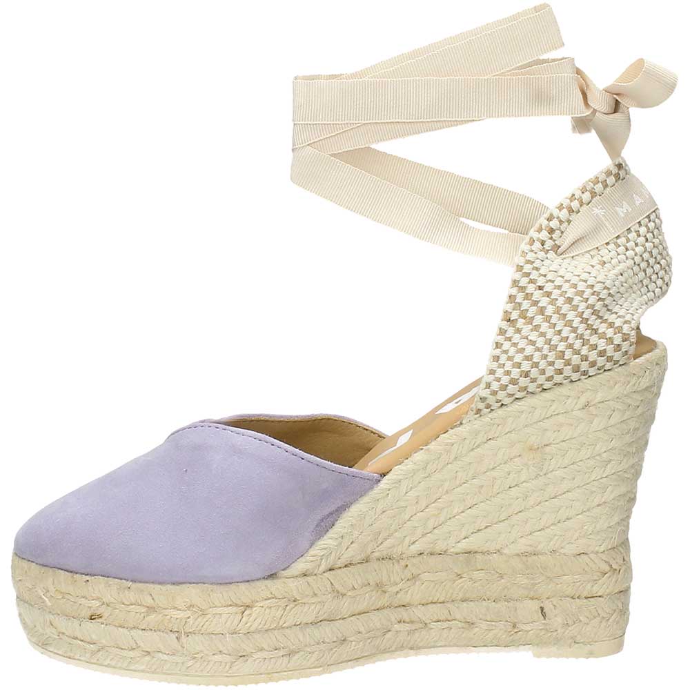 LM - Manebì heart-shaped wedge espadrilles suede lilac