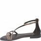 LM - Sandalo basso Molly testa di moro con strass