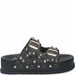 LM - Ciabatta Liza nero platform con borchie e pietre