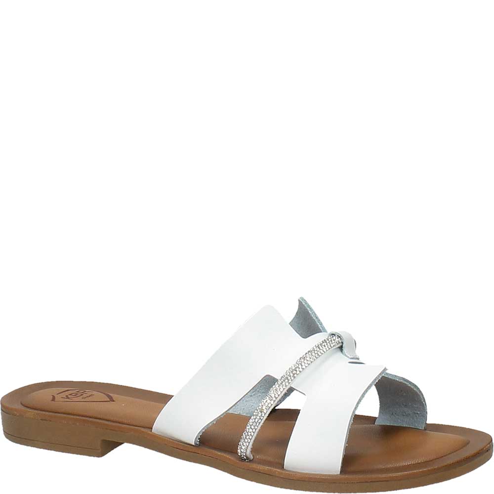 LM - Sandalo basso Hern bianco strass