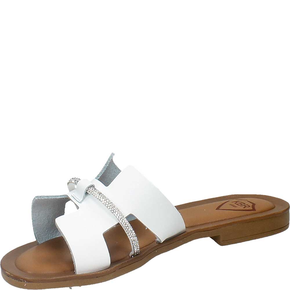 LM - Sandalo basso Hern bianco strass