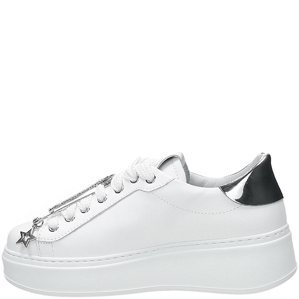 LM - Sneaker Benedict bianca e argento con accessorio