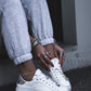 OF - Sneaker Benedict bianca e argento con accessorio