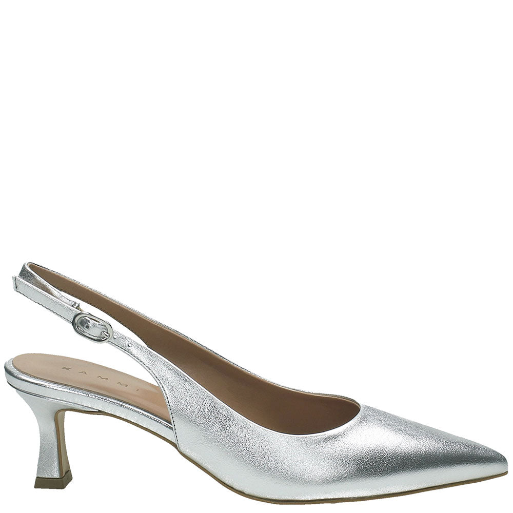 Decollete Tacco Largo Scarpe Tacco Basso Argento Decolletè Argento