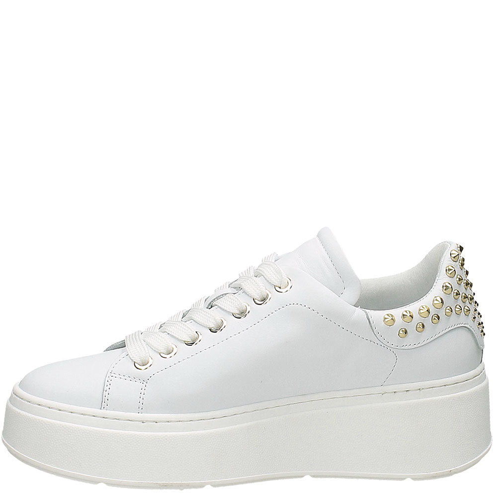 LM - Sneaker Adrienne bianco con borchie oro